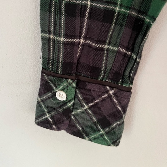 Elizabeth and James Plaid Flannel Button Down in Green/Blue - Picture 5 of 8